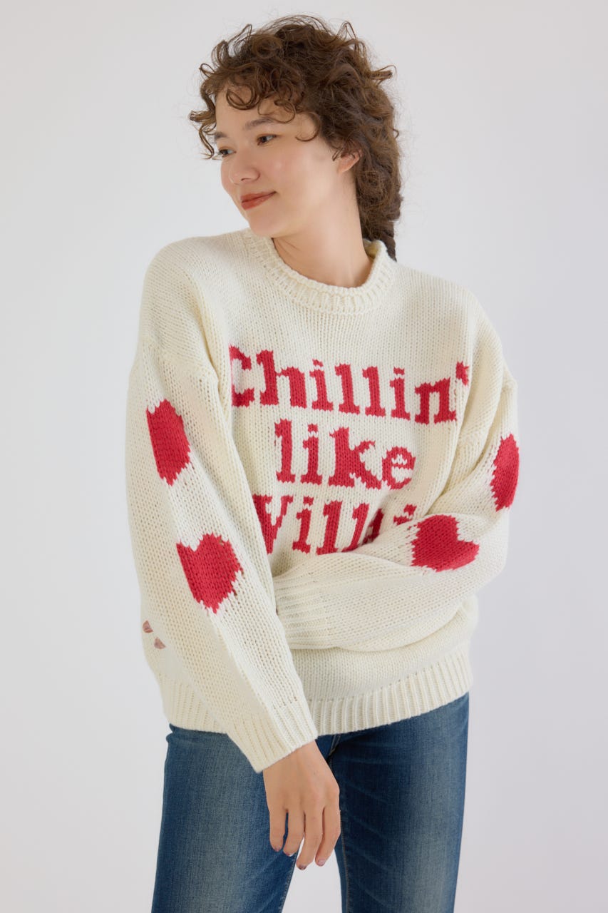 RODEO CROWNS WIDE BOWLのローゲージジャガードニットトップス