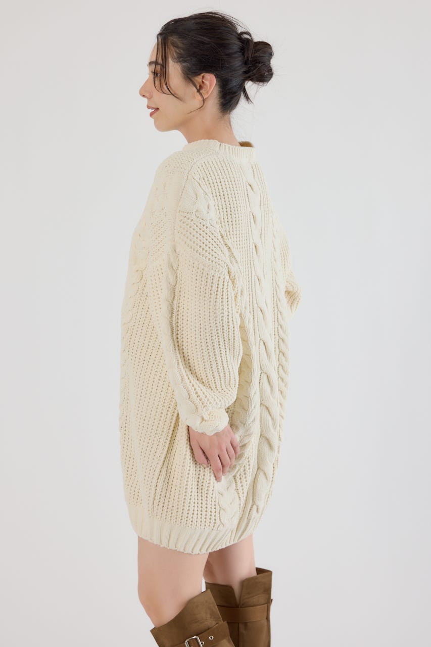 ケーブルモールニットワンピース IVOY FREE