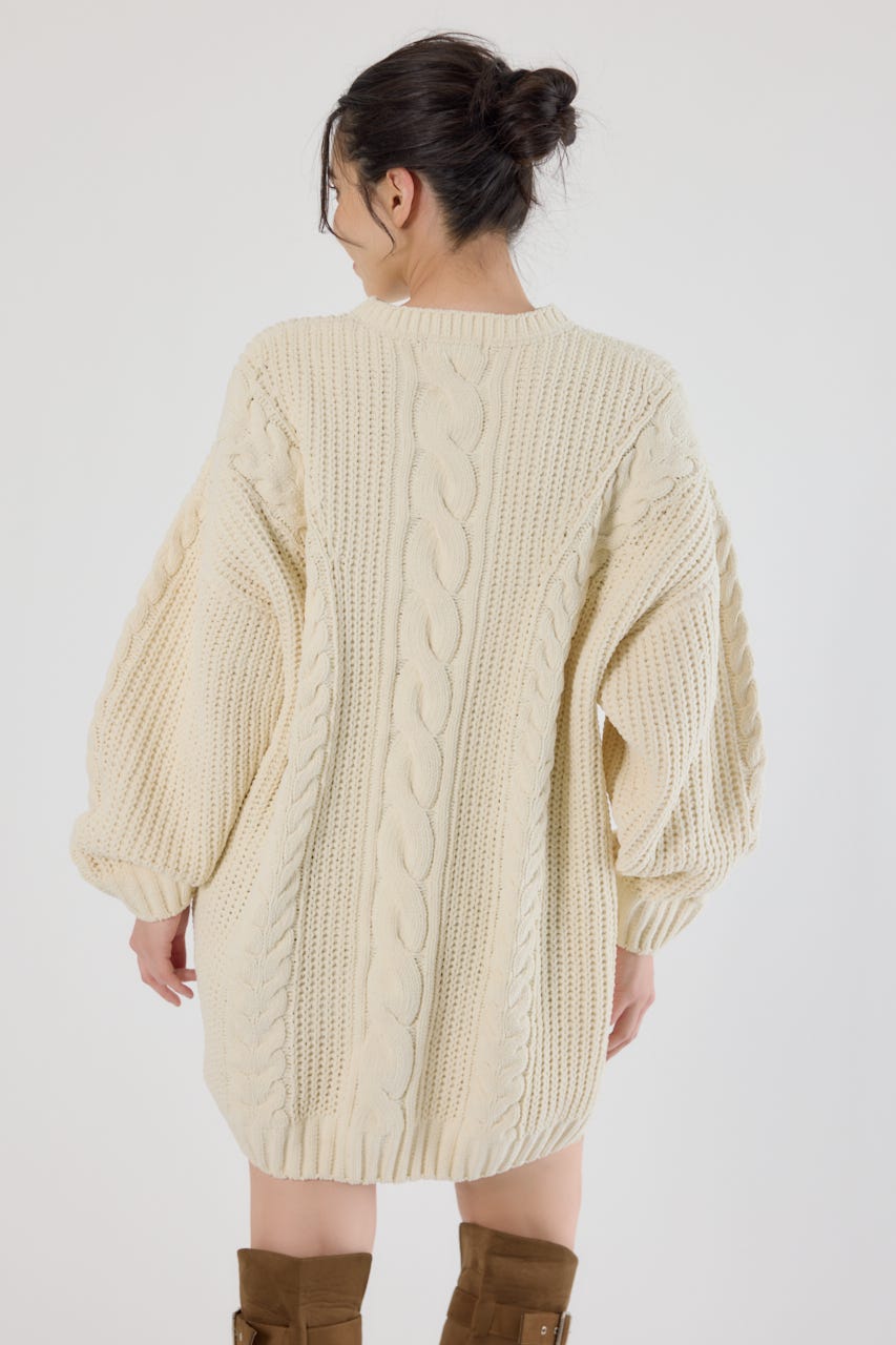 ケーブルモールニットワンピース IVOY FREE