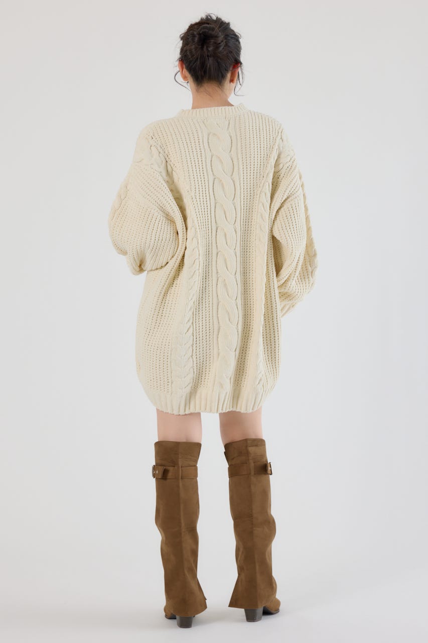 ケーブルモールニットワンピース IVOY FREE