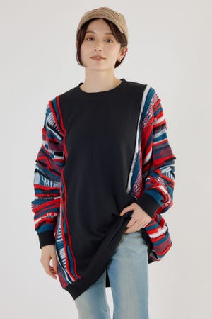 3D マルチカラーニットドッキングチュニック