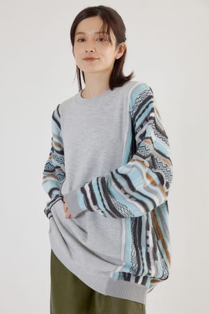 3D マルチカラーニットドッキングチュニック