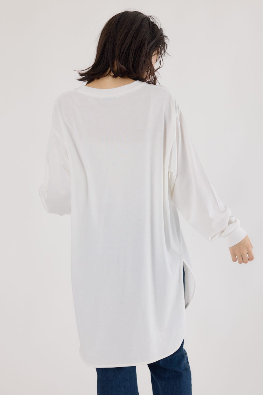 ラウンドヘムロングスリーブTシャツ O/WHT FREE