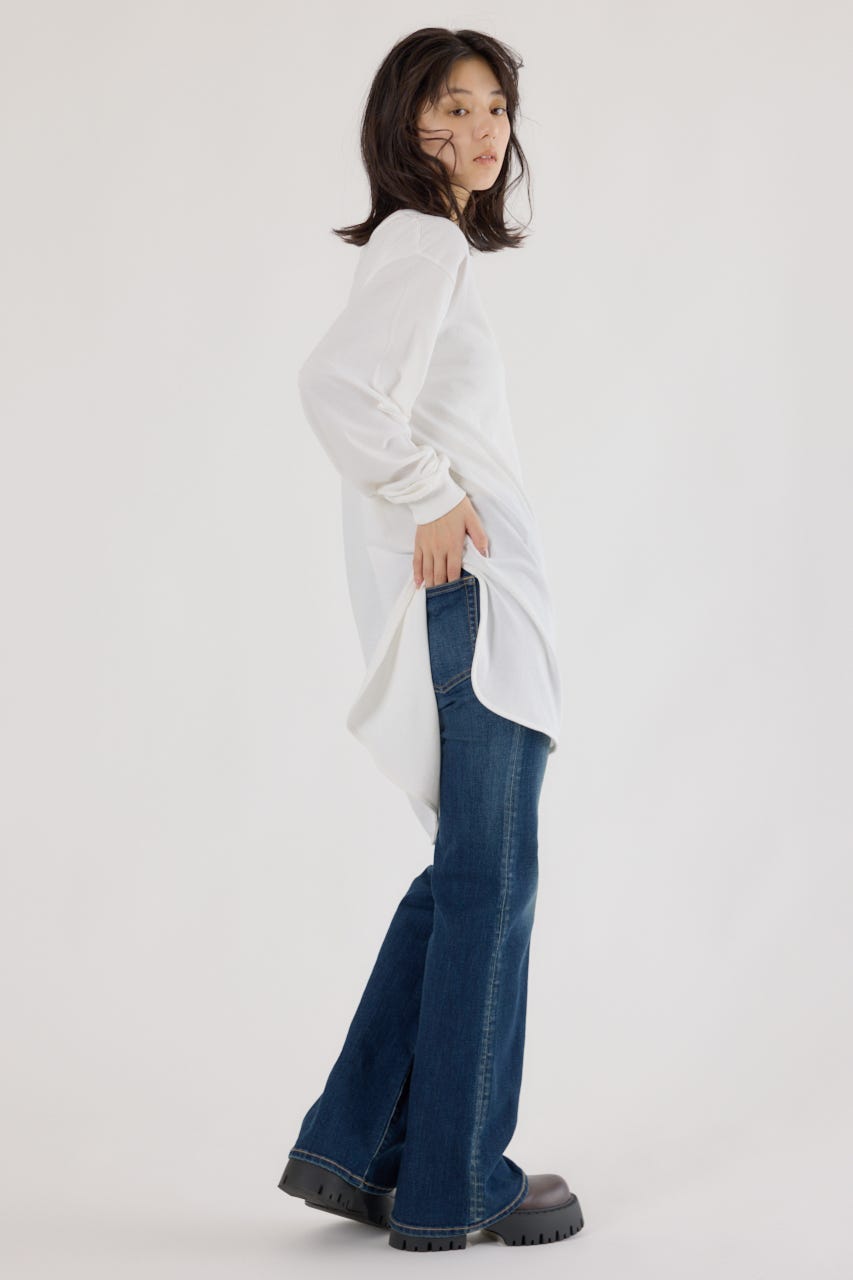 ラウンドヘムロングスリーブTシャツ O/WHT FREE