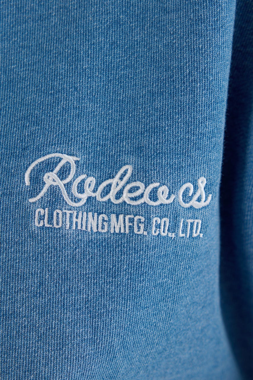 インディゴ裏毛ビッグジップパーカー L/BLU FREE