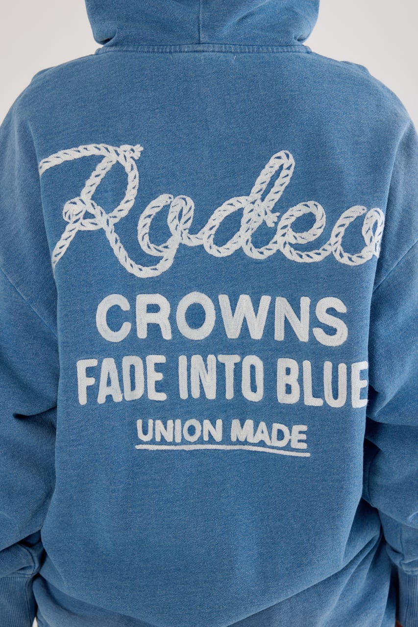 インディゴ裏毛ビッグジップパーカー L/BLU FREE