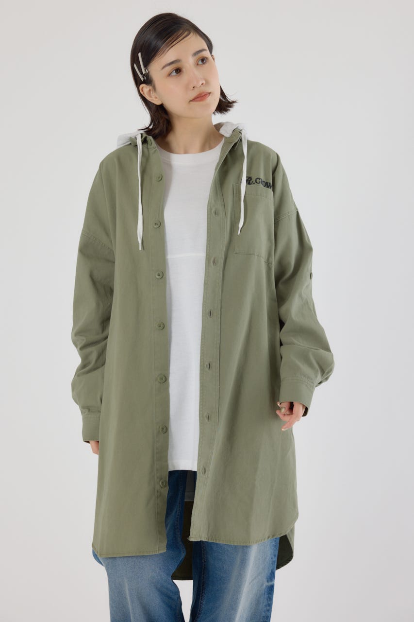 RODEO CROWNS WIDE BOWL | フード付きロゴシャツワンピース