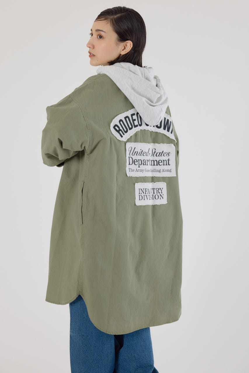 RODEO CROWNS WIDE BOWL | フード付きロゴシャツワンピース