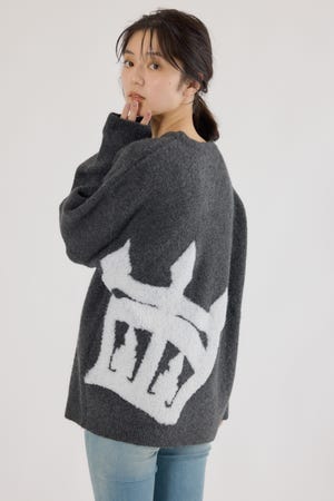 ビッグクラウンニットトップス