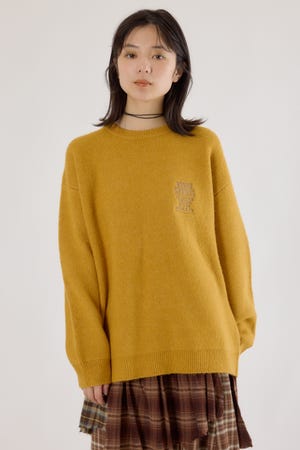 ビッグクラウンニットトップス