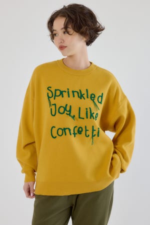 Frayed Lettering ニットトップス