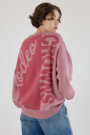 バックバイカラーロゴニットトップス