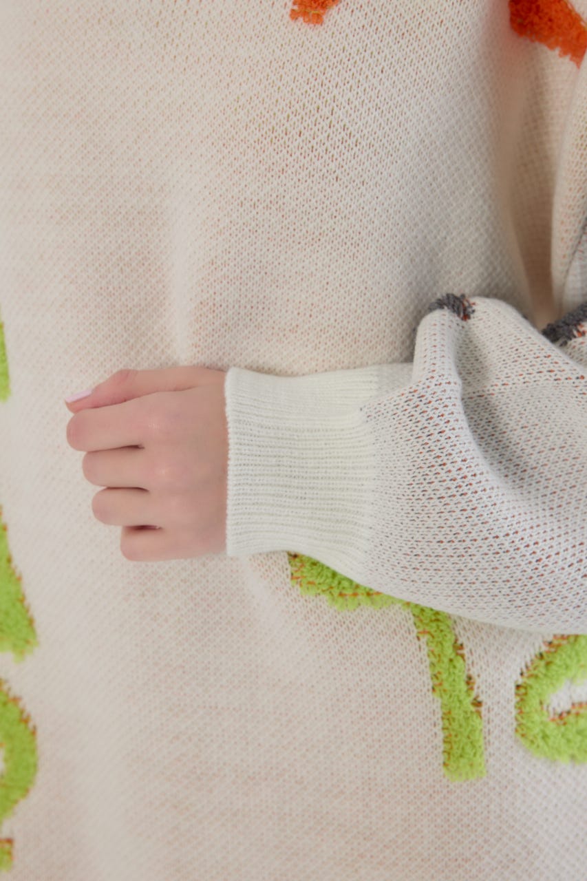 レタリングロゴニットワンピース O/WHT FREE