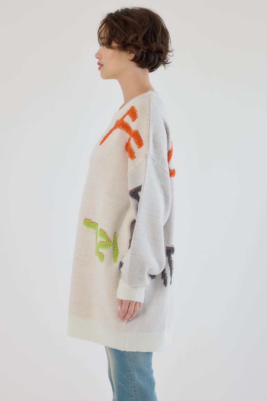 レタリングロゴニットワンピース O/WHT FREE