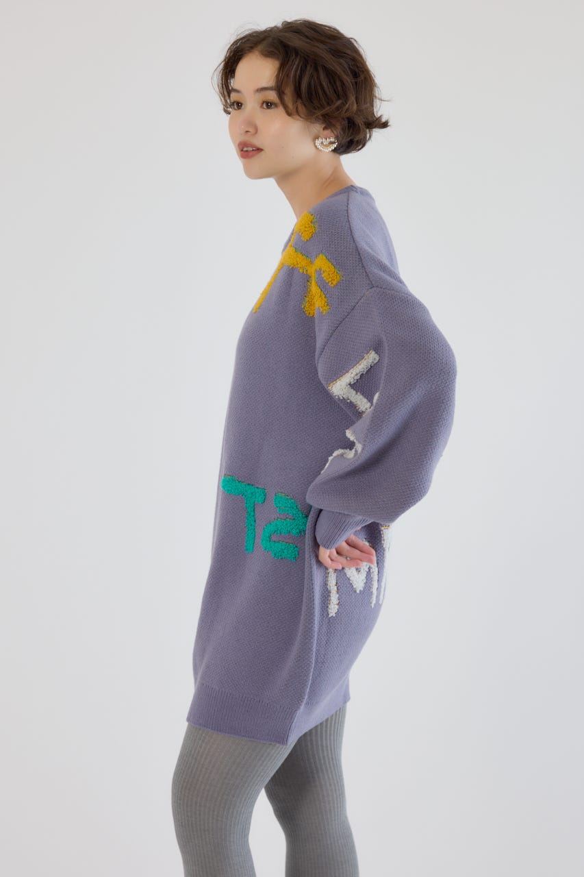 レタリングロゴニットワンピース PUR FREE