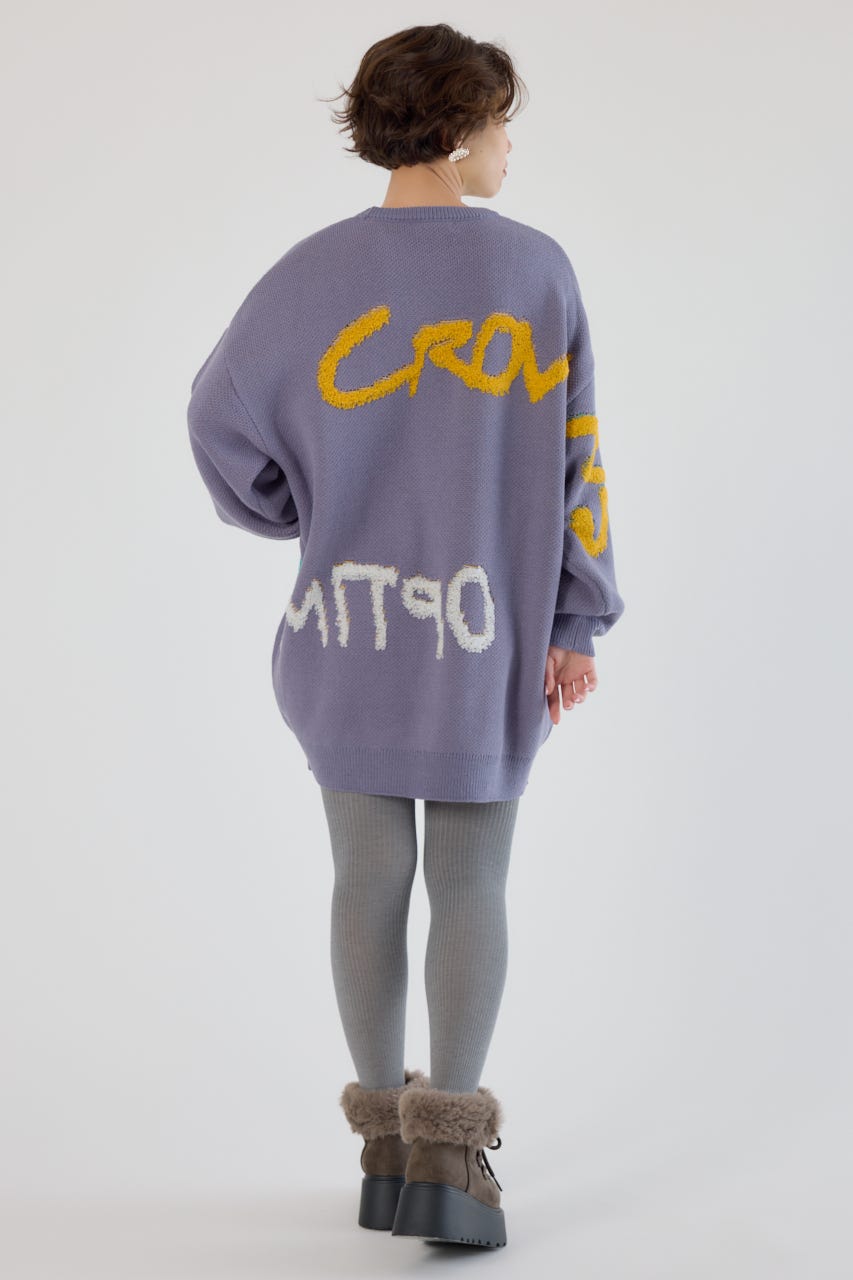 レタリングロゴニットワンピース PUR FREE