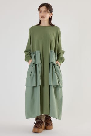 ドッキングフリルワンピース