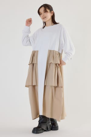 ドッキングフリルワンピース