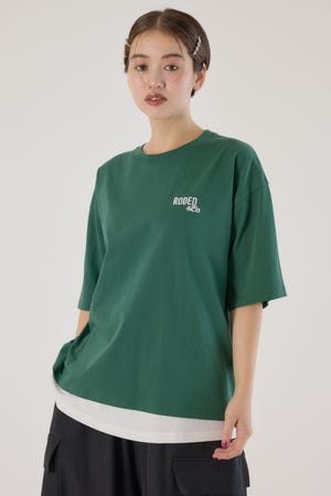 フェイクレイヤードスクリプトロゴ Tシャツ