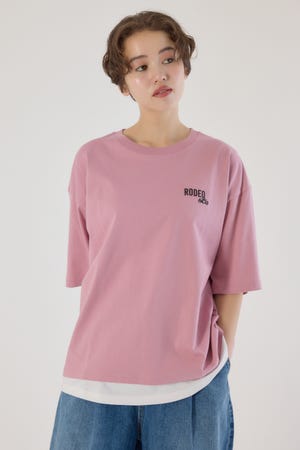 フェイクレイヤードスクリプトロゴ Tシャツ