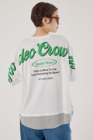 フェイクレイヤードスクリプトロゴ Tシャツ