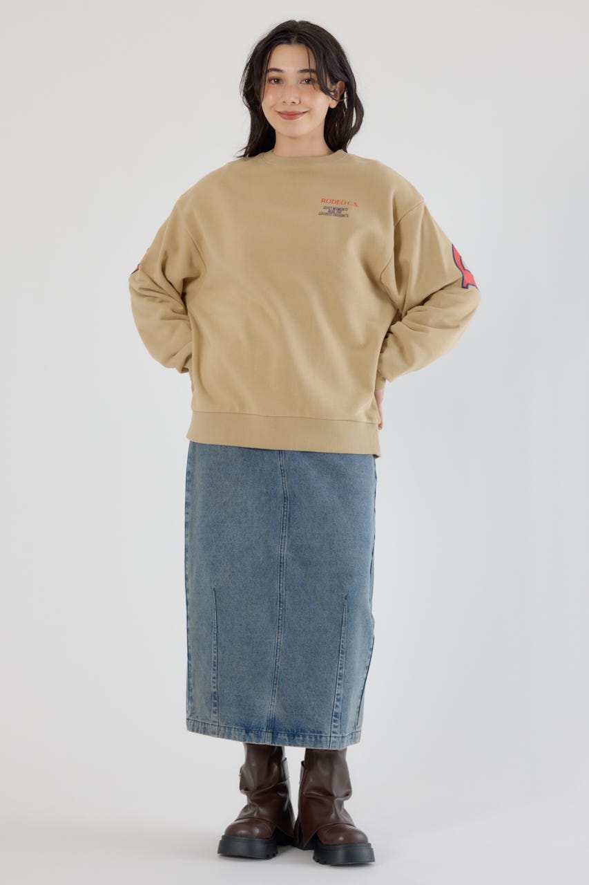 カラーアウトラインロゴスウェット BEG FREE