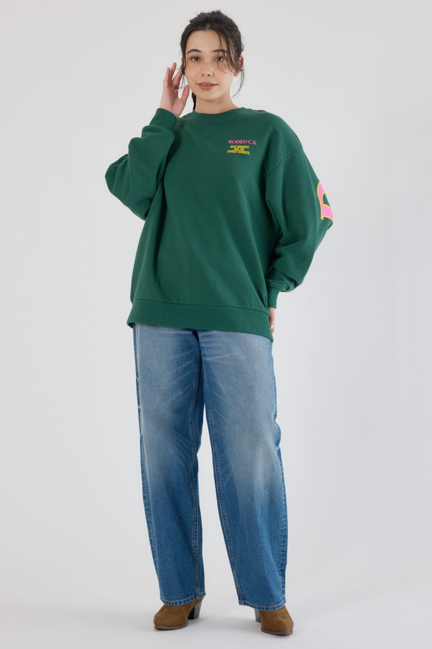 カラーアウトラインロゴスウェット D/GRN FREE