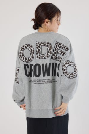 アニマルフェイクファーアップリケスウェットトップス