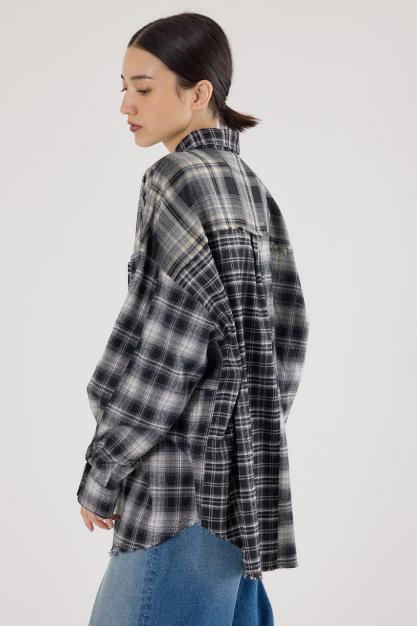 ロデオクラウンズ 確認用 RODEO CROWNS WIDE BOWL | パッチワークチェックシャツ (シャツ