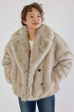 フェイクファーピーコート