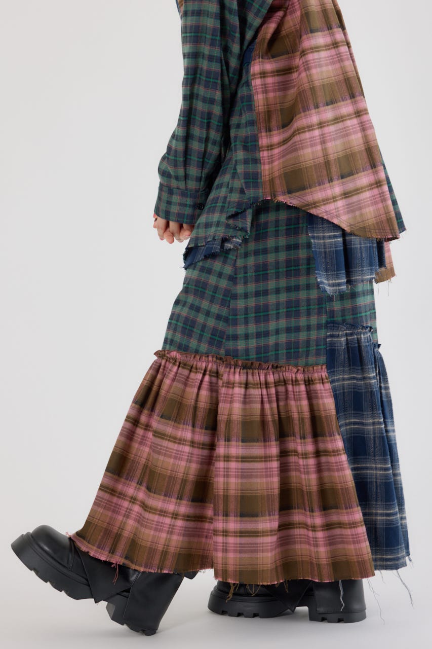 RODEO CROWNS WIDE BOWL | ランダムティアードチェックスカート