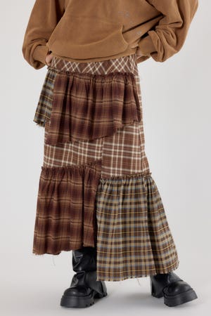 ランダムティアードチェックスカート
