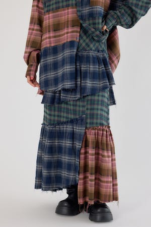 ランダムティアードチェックスカート
