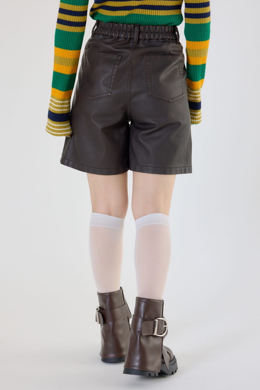 RODEO CROWNS ロデオクラウンズ ハーフパンツ レディース S RODEO CROWNS WIDE BOWL | ファイクレザーハーフパンツ