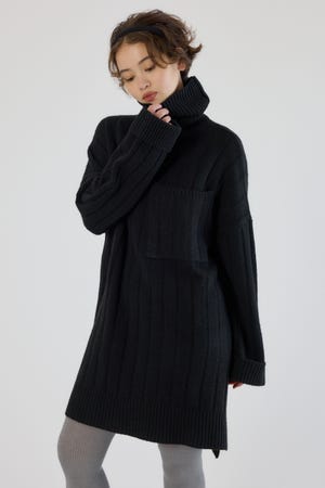 ビッグポケットニットワンピース