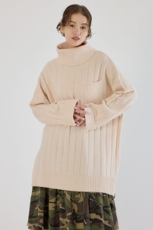 ビッグポケットニットワンピース