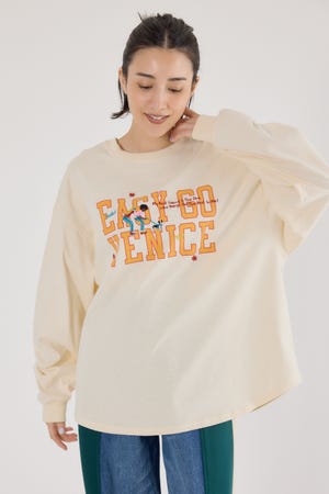 embroidery collegeロング Tシャツ