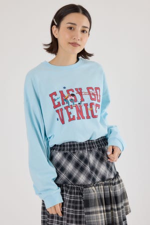 embroidery collegeロング Tシャツ