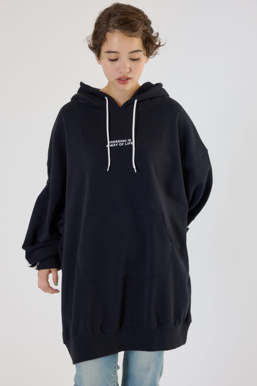 ロゴパーカーワンピース BLK FREE