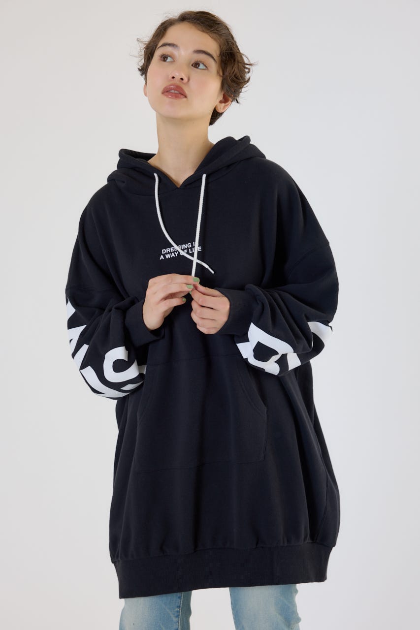 ロゴパーカーワンピース BLK FREE