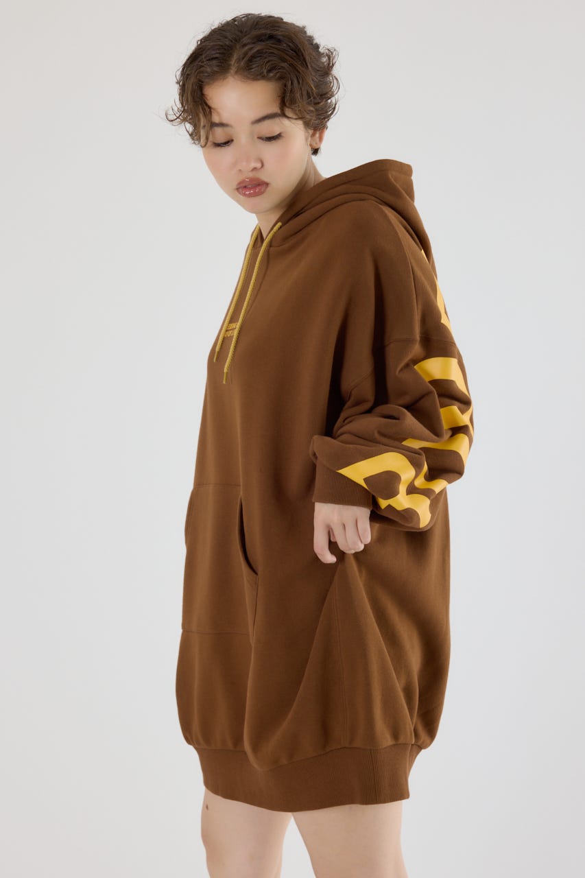 ロゴパーカーワンピース BRN FREE