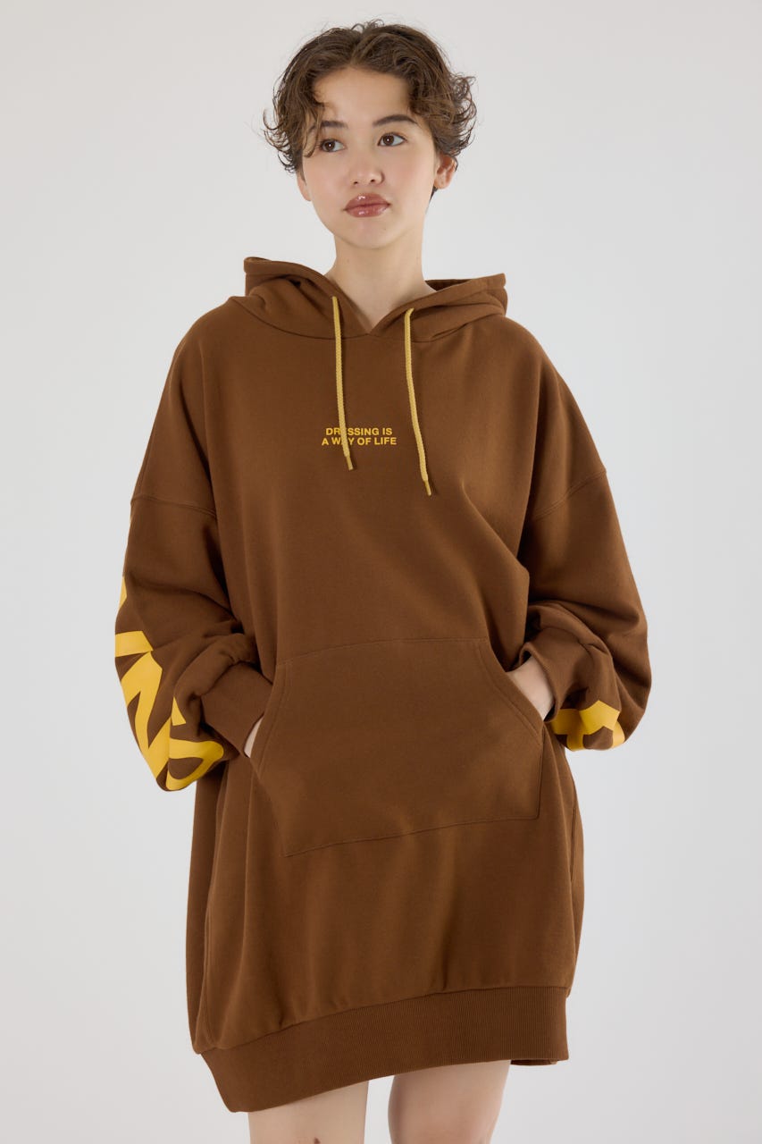 ロゴパーカーワンピース BRN FREE