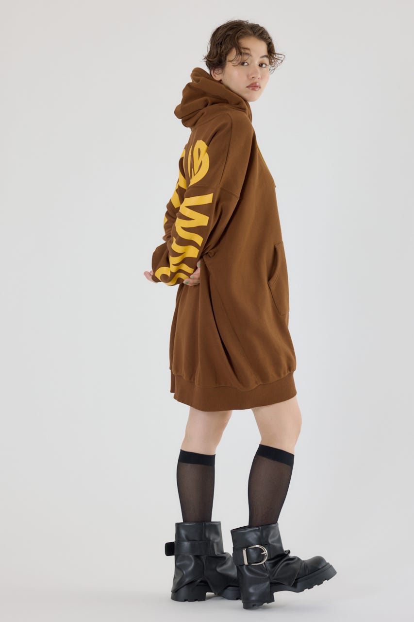 ロゴパーカーワンピース BRN FREE