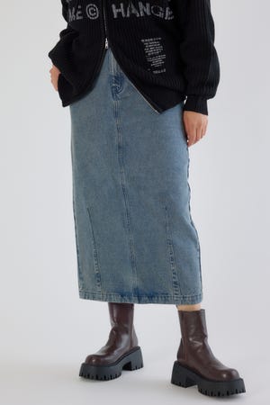 カーブデニムマキシスカート