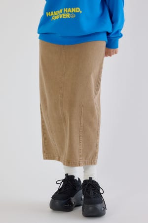 カーブデニムマキシスカート