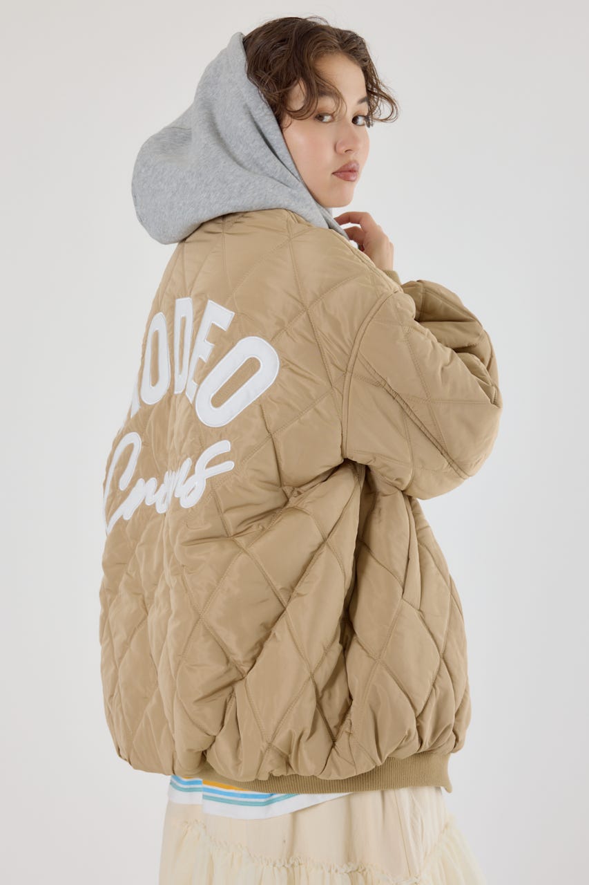 キルティングフードブルゾン BEG FREE