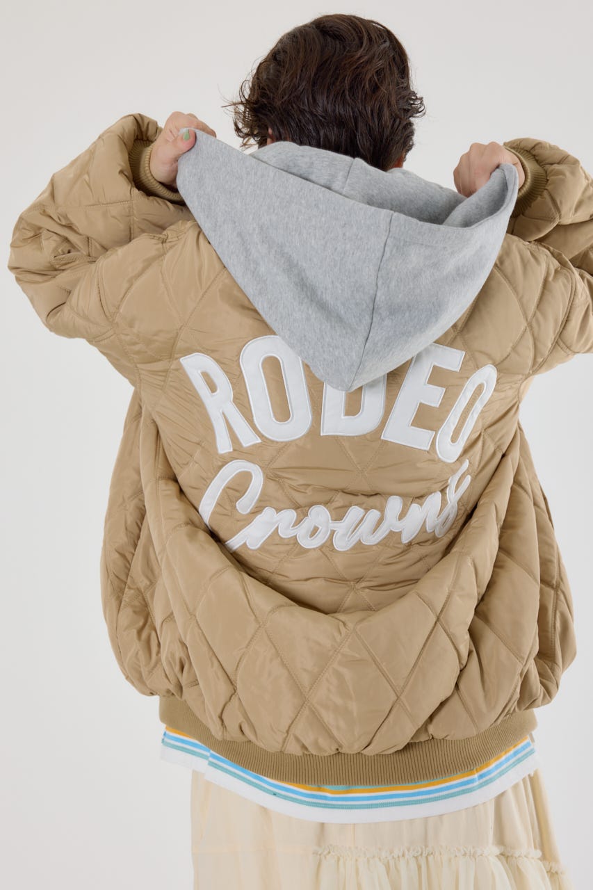 キルティングフードブルゾン BEG FREE