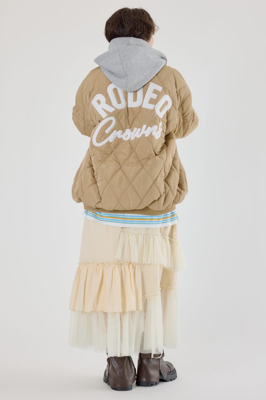 キルティングフードブルゾン BEG FREE