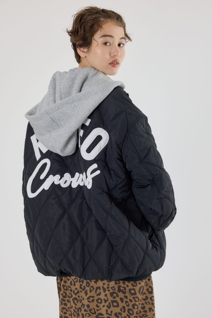 キルティングフードブルゾン BLK FREE