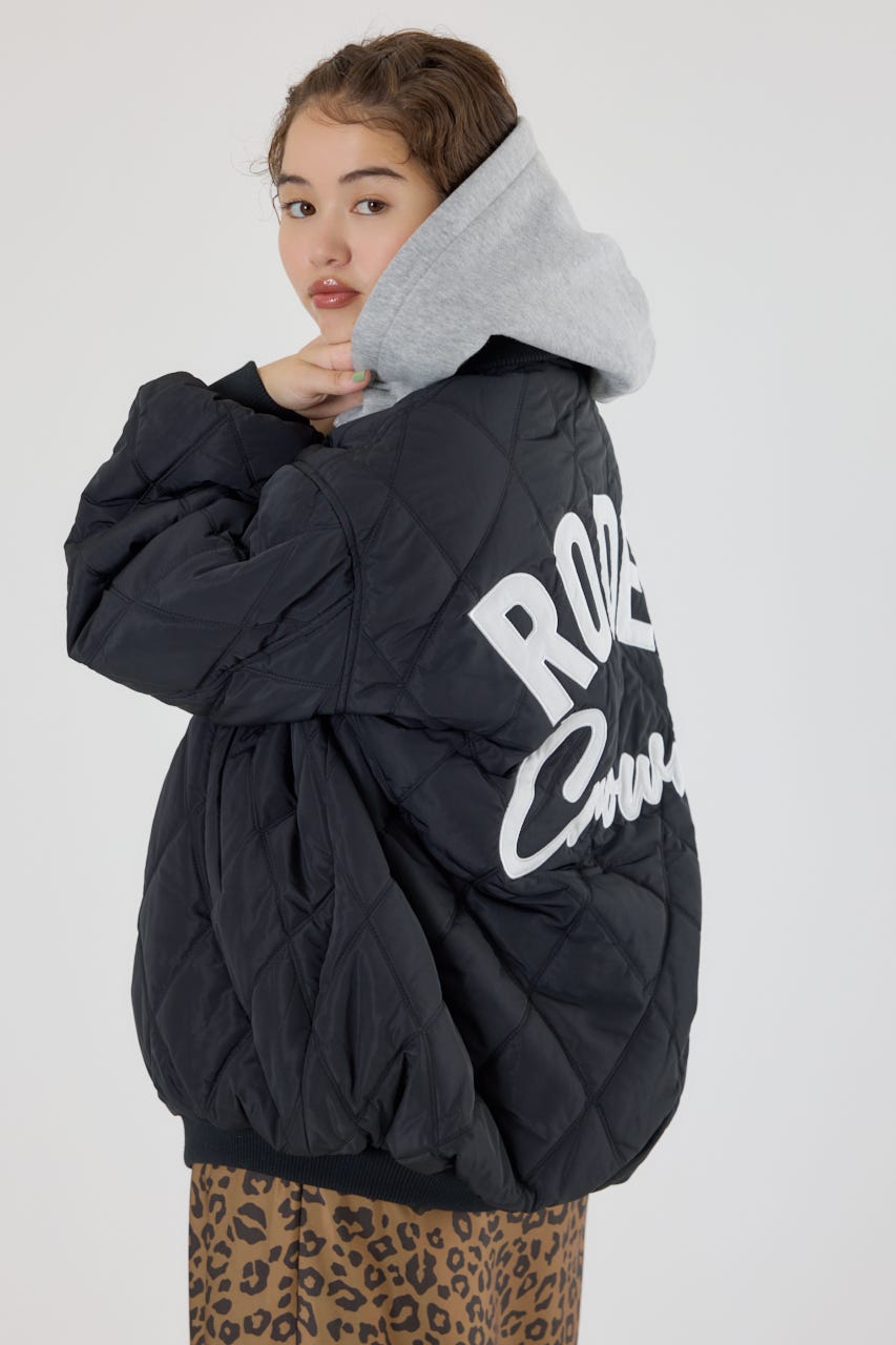 キルティングフードブルゾン BLK FREE